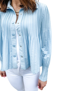 Pleats Please Blue Blouse by Current Air