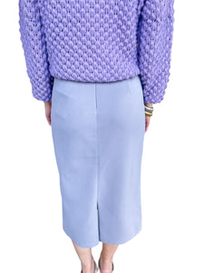 Ello Lavender Leather Midi Skirt by Lucy Paris