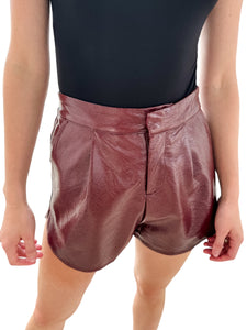 Precious Burgundy Patent Shorts