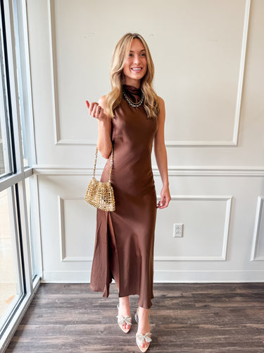 Brooke Mocha Soirée Dress by Reset by Jane