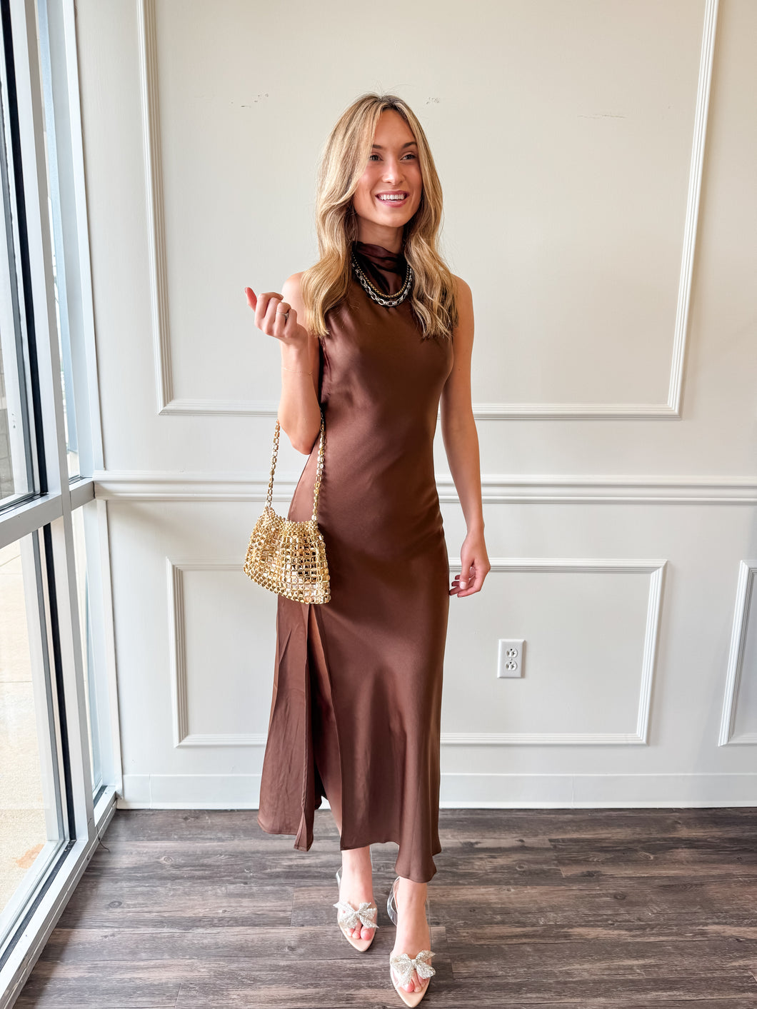 Brooke Mocha Soirée Dress by Reset by Jane