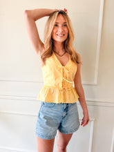 Sunlit Stripe Peplum Top