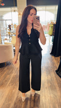 The Sutton Black Peplum Knit Top