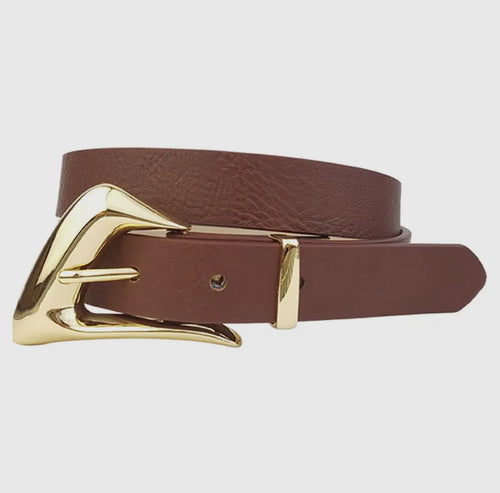 Gold Tone Buckle and Loop Belt