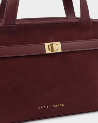 Orin Top Handle Crossbody Bag Bitter Cherry Suedette by Katie Loxton