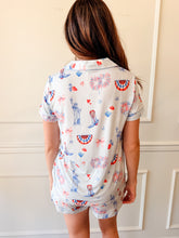 Happy 4th Blue Pajama Short Set by Imbali Charleston