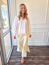 Eloine Soft Yellow Satin Midi by JiJi