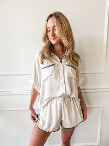 Capri Linen Embroidered Set