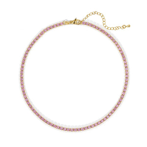 Chloe Tennis Choker in Pink by Sahira