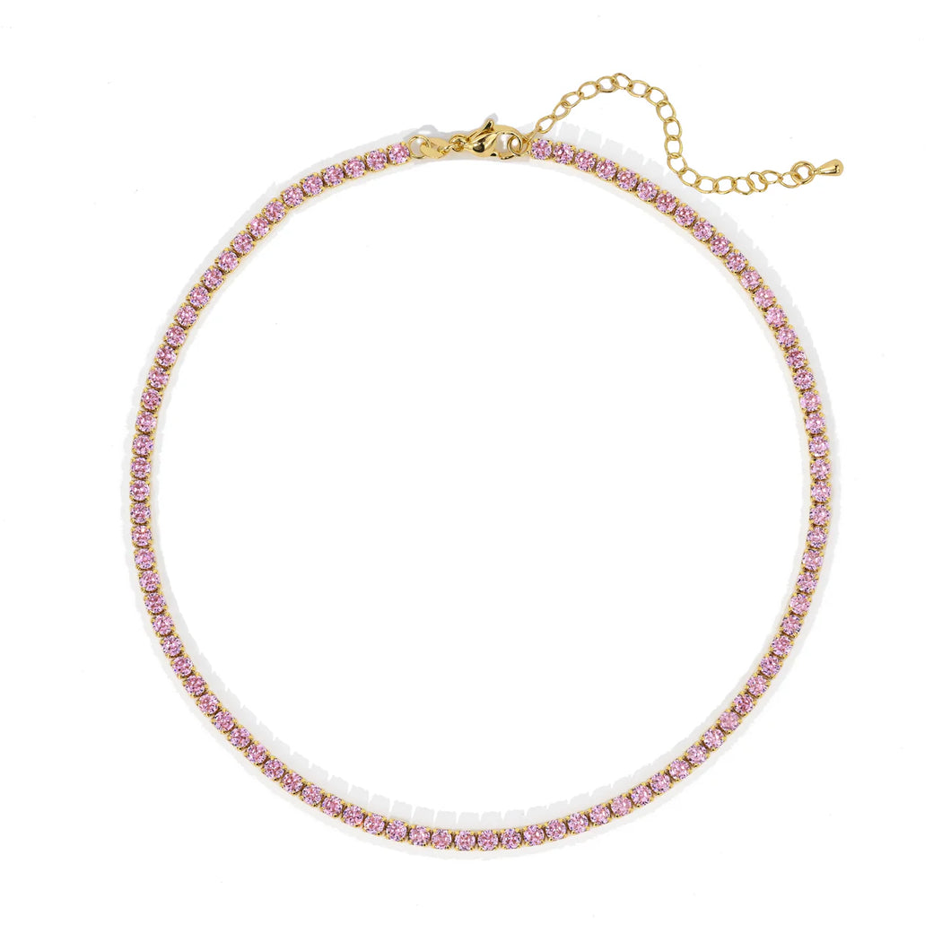 Chloe Tennis Choker in Pink by Sahira