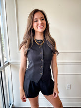 Power Play Black Vest + Shorts Set