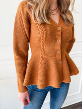 Courtney Pumpkin Peplum Sweater by Steve Madden
