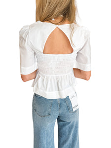 Orion Smocked Poplin Top