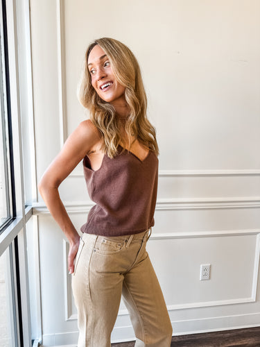 Cozy Core Chocolate Knit Cami