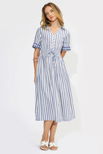 Evette Striped Short Sleeve Midi Dress by Adelyn Rae