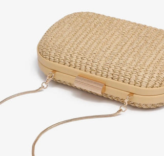 Alix Natural Straw Evening Clutch