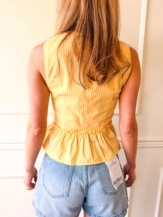 Sunlit Stripe Peplum Top