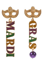 Mardi Gras Mask Glitter Earrings