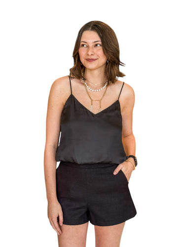 Black Silky Amore Tank by Reset by Jane