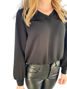 Essentially Chic Black Banded Top