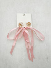 Pearl Bow Ribbon Earrings