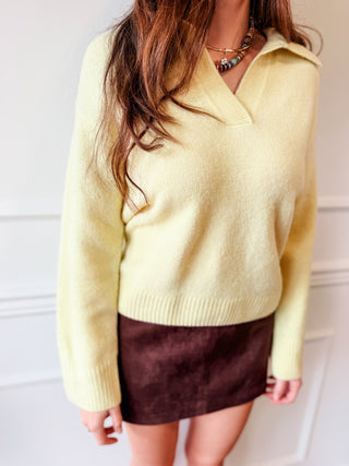 Jill Yellow Polo Sweater by Lucy Paris