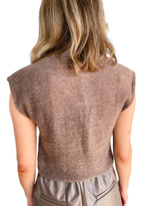 Quentin Brown Cable Sleeveless Sweater
