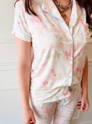 Pastel Texas Crop Pajama Set