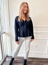 Courtney Black Peplum Sweater by Steve Madden