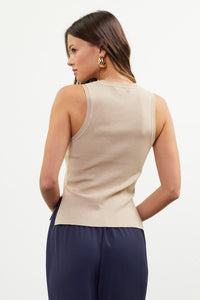 Simple Sophistication Taupe Knit Tank