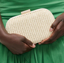 Alix Ivory Straw Evening Clutch