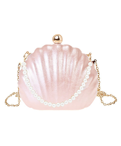 Seashell Pink Leather Clutch
