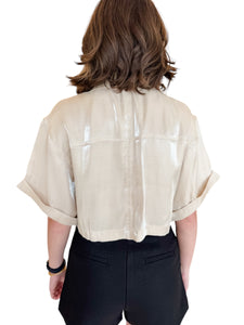 High Shine Organza Crop Top
