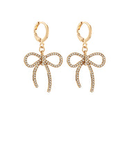 Pave Bow Huggie Earrings