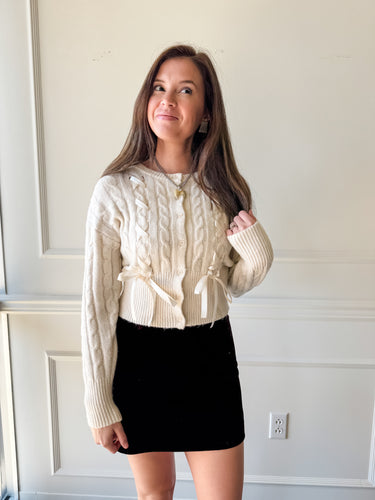 Saidee Cream Sweater Cardigan by Steve Madden