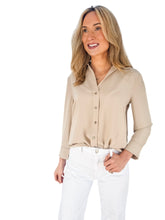 Barely There Taupe Button Up