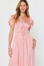 The Boardwalk Pink Pleated Midi Dress by Current Air