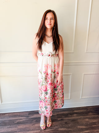 Remi Floral Belted Midi Dress