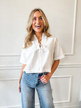 Dawson Poplin Tie Top