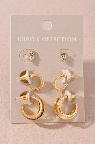 Textured Hoop Earring Set