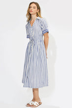 Evette Striped Short Sleeve Midi Dress by Adelyn Rae