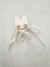 Pearl Bow Ribbon Earrings