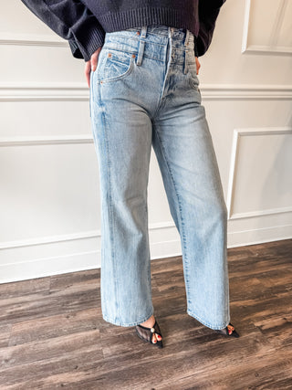 Caleb High Rise Stacked Waist in Era by Pistola