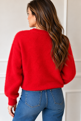 Tracy Relaxed Red Sweater