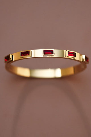 Ruby Baguette Cut Bangle