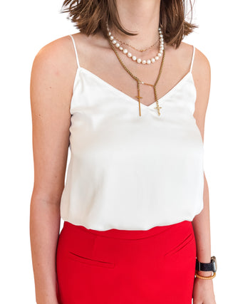White Silky Amore Tank by Reset by Jane