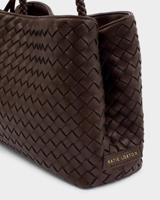 Nova Hand Woven Top Handle Chocolate with by Katie Loxton
