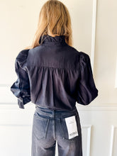 Midnight Muse Ruffle Blouse
