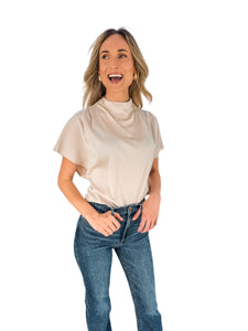 Jeannie Stone Mock Neck Blouse