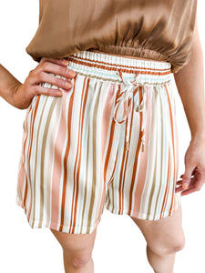 Stripe a Pose Striped Satin Shorts